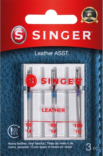Vista 8 de SINGER Agujas de cuero para máquina de coser, tamaño 90/14, 100/16-5