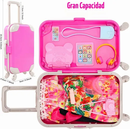 Vista 5 de Juego de 40 accesorios de viaje para muñecas de 11.5 pulgadas