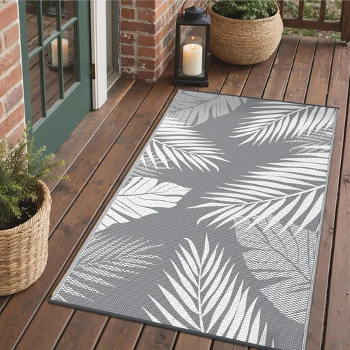 Vista 11 de GENIMO - Alfombra para exteriores de 6 x 9 pies, para patio, espacios amplios, reversible, de pajillas de plástico, alfombra impermeable para Azul
