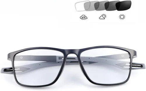 Vista 9 de Gafas de lectura multienfoque progresivas fotocromáticas con bisagras de resorte Gafas de sol de transición anti luz azul