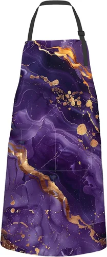 Vista 8 de Delantal de cocina ajustable de tela Oxford con 2 bolsillos, delantal de cocina impermeable para hombres, mujeres, mamá, esposa, papá, regalo ideal