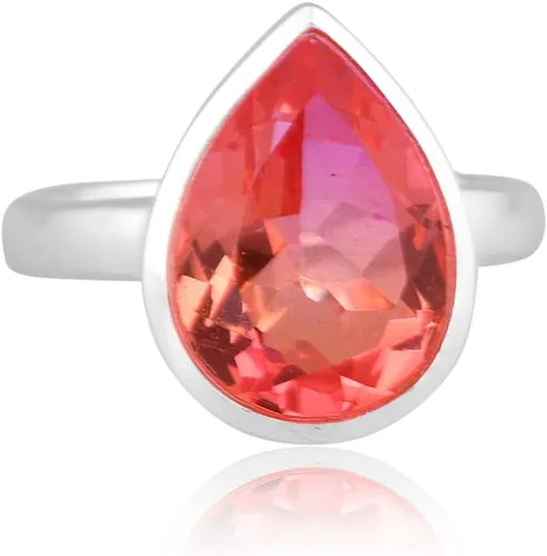Vista 65 de PANOPLY Bio Pink Doublet Quartz Solid 925 Sterling Silver Ring for Women