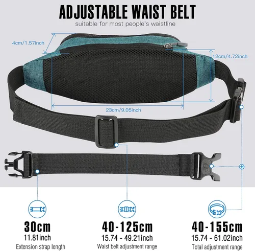 Vista 3 de WATERFLY Riñonera de Cintura: Bolso Pequeño de Cadera, Riñonera, Bolso de Fanny, Paquete de Fanny, Riñonera, Bolso de Cintura, Riñonera, Bolso