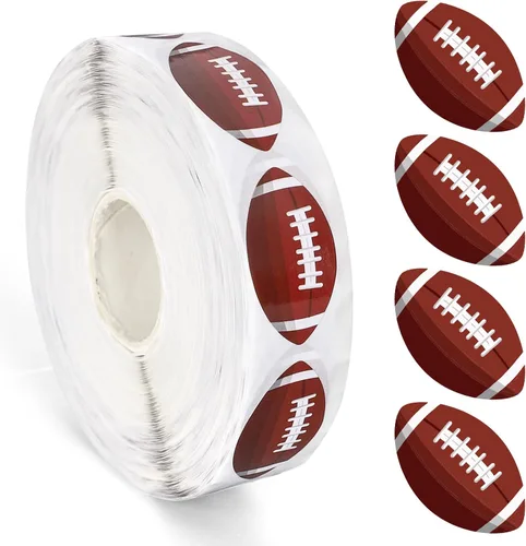 Vista 8 de Whaline 1000 calcomanías de béisbol, rollo de pelota deportiva, calcomanías de papel autoadhesivas redondas decorativas para cumpleaños, escuela