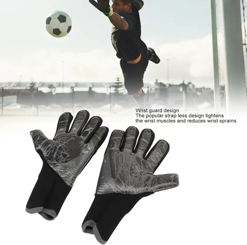 Vista 7 de 2pcs Soccer Goalie Glove, Football Goalie Gloves with Anti Slip Latex Palm, Breathable Goalkeeper Gloves for Football Competition, Extra Finger