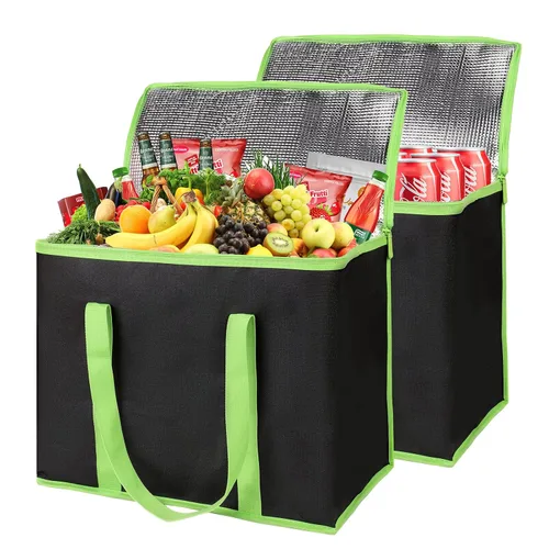 Vista 28 de Paquete de 1 bolsa aislada para entrega de alimentos con parte inferior dura, calentadores de alimentos comerciales XXXL para Uber Eats/Doordash