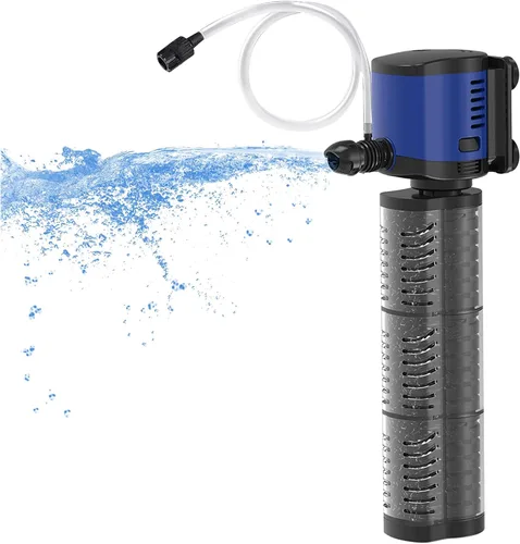 Vista 8 de TARARIUM Filtro de Tanque de Peces para Tanque de 15-40 Galones Filtros de Acuario Internos de Cristal Claro Potentes Bomba Sumergible y Sistema