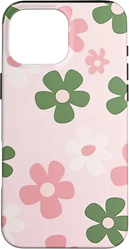 Vista 18 de Funda con diseño floral de margaritas verde salvia y rosa para iPhone 11