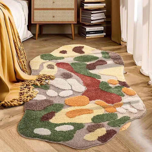 Vista 12 de Alfombra de musgo 3D estéreo, alfombra floral, bonita alfombra de baño verde, antideslizante, suave, lanuda y absorbente, alfombra de baño