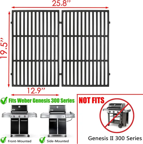 Vista 2 de 7524 Genesis Serie 300 Piezas de repuesto para rejillas Weber Grill Genesis E-310 E-320 E-330 S-310 S-320 S-330 EP-310 EP-320 EP-330 Weber Genesis
