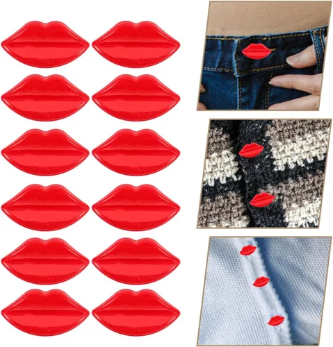 Vista 2 de EXCEART Botones de costura de plástico en forma de labio, 100 piezas de botones rojos para manualidades, decoración de ropa y fabricación de muñecas