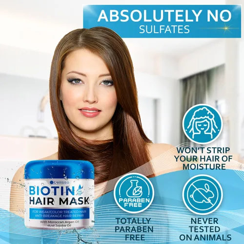 Vista 5 de BELLISSO Set de champú y acondicionador de biotina y mascarilla capilar de biotina