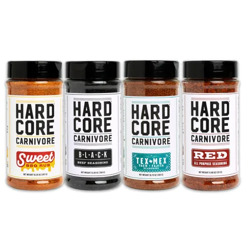 Vista 13 de Hardcore Carnivore Rojo: Condimento multiusos (coctelera de 11 onzas) Hecho en Texas, para cerdo, pollo, barbacoa, asar a la parrilla y ahumar