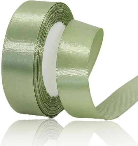 Vista 122 de Cinta beige de 1-1/2 pulgadas x 25 yardas, cinta de satén de tela de color sólido para envolver regalos, manualidades, ramos de novia, coronas