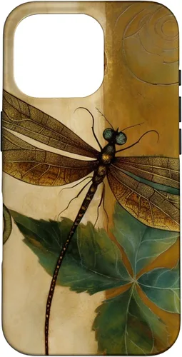 Vista 20 de Funda para iPhone 16 con diseño floral de libélula bohemia