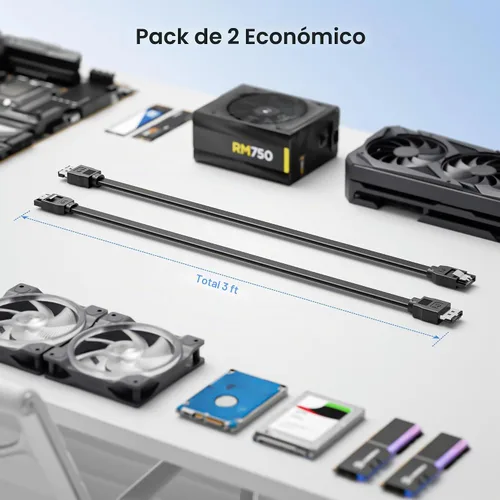 Vista 7 de Cable Matters Paquete de 2 cables SATA a eSATA de 6 Gbps, eSATA a SATA, 3