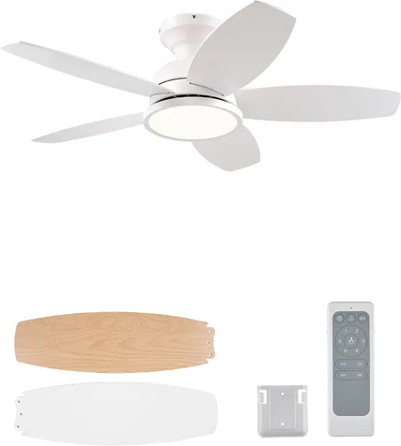 Vista 10 de Ventiladores de techo VONLUCE de 42 pulgadas con luces, color verde