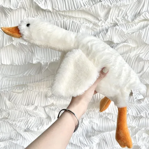 Vista 9 de Tanha Peluche de ganso, suave felpa de ganso, lindo ganso de peluche, animal de peluche de pato, 20 pulgadas, marrón