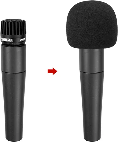 Vista 3 de YOUSHARES SM57 - Cubierta de espuma con filtro pop, cubierta de viento para micrófono, compatible con micrófono Shure SM-57 para bloquear