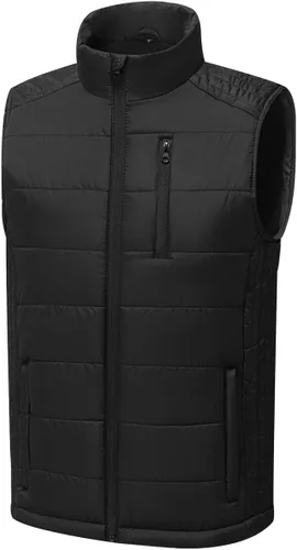 Vista 7 de Msmsse Chalecos de invierno para hombre, con forro polar, acolchado, casual, sin mangas
