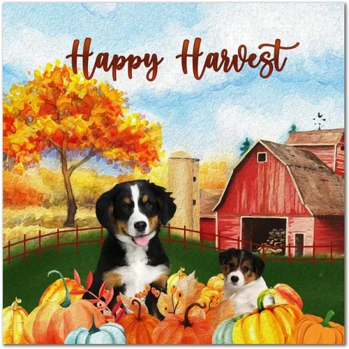 Vista 12 de Happy Harvest Labrad Doodle Dog Barn Wood Sign Fall Pumpkin Wall Plaque Pumpkin Farm Wood Panels Classic Home Wall Hanging Sign Decoration for Front