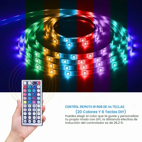 Vista 9 de DAYBETTER Tira de luces LED de 16.4 pies que cambian de color impermeable con control remoto