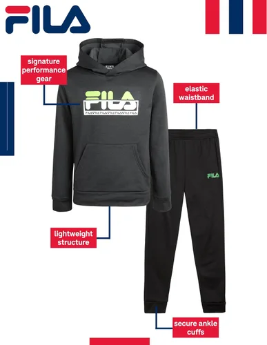 Vista 2 de Fila Boys' Sweatsuit Set - 2 Piece Active Hoodie Sweatshirt and Jogger Sweatpants - Performance Activewear Set for Boys, 8-12