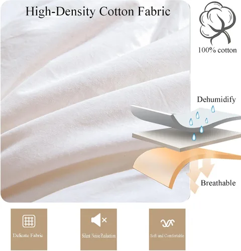 Vista 5 de ZTGL Lujoso edredón acolchado de plumas de ganso blanco, funda de 100% algodón, hipoalergénica, edredón de plumas de ganso a prueba de plumón