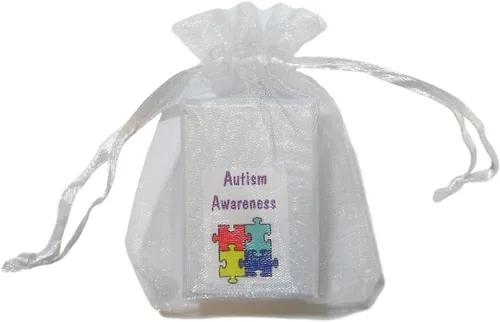 Vista 2 de Pieza de rompecabezas Pendientes de corazón Autismo Síndrome de Asperger Concientización
