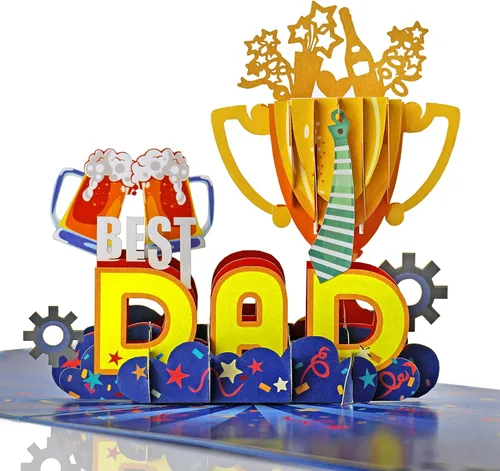 Vista 12 de CUTPOPUP - Impresionantes tarjetas para el día del padre, tarjetas de cumpleaños para hombres, regalos de idea 3D para él, tarjetas de cumpleaños