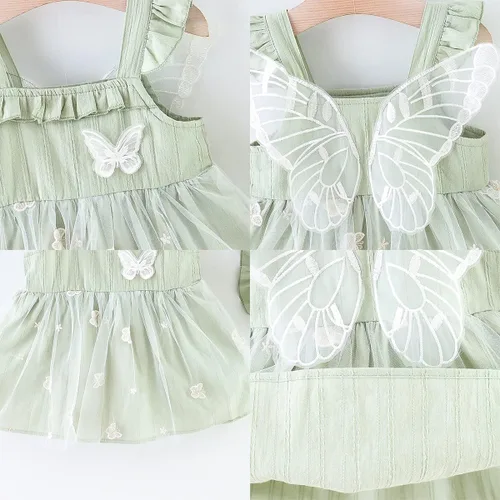 Vista 11 de Vestido tutú de verano para niñas pequeñas, sin espalda, vestido de princesa para fiesta de cumpleaños, vestido de verano con lazo floral