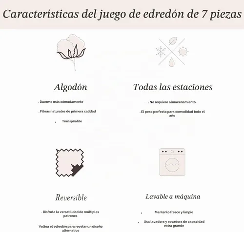 Vista 3 de Laura Ashley - Juego de edredón King, ropa de cama de algodón suave y reversible, juego de cama de peso medio de 7 piezas con fundas de almohada a