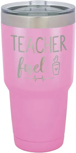 Vista 11 de TEACHER FUEL Vaso negro de 30 onzas con popote y tapa superior deslizante Taza de viaje de acero inoxidable Comparar con Yeti Rambler