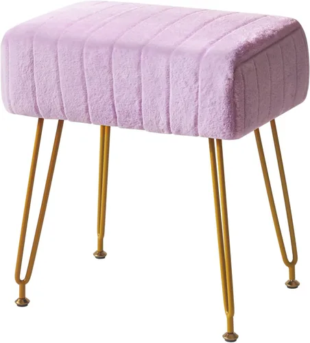 Vista 14 de IBUYKE Reposapiés de terciopelo rectangular, otomano, silla de tocador de maquillaje, mesa auxiliar, asiento de mesa de tocador, puf para sofá, Negro