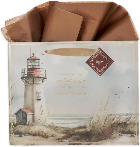 Vista 50 de Christian Art Gifts Bolsa de regalo grande de las Escrituras de Paisaje con tarjeta de felicitación y juego de papel de seda para niños: cada