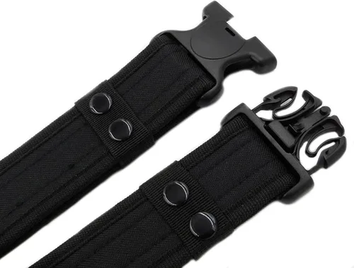 Vista 5 de Cinturón táctico militar ajustable de la lona de los hombres con la hebilla plástica, Negro y camuflaje.