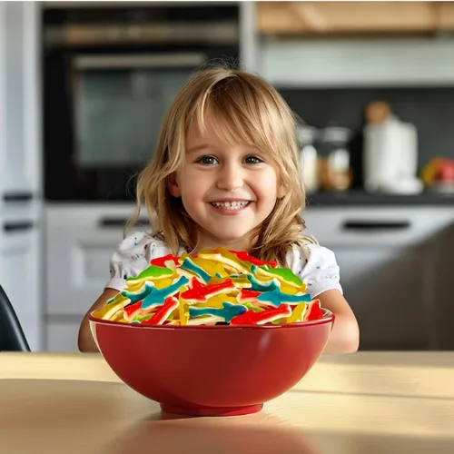 Vista 6 de Gummy Sharks Candy Bolsa de 2 libras Sabores surtidos - Cereza, lima, frambuesa azul, limón