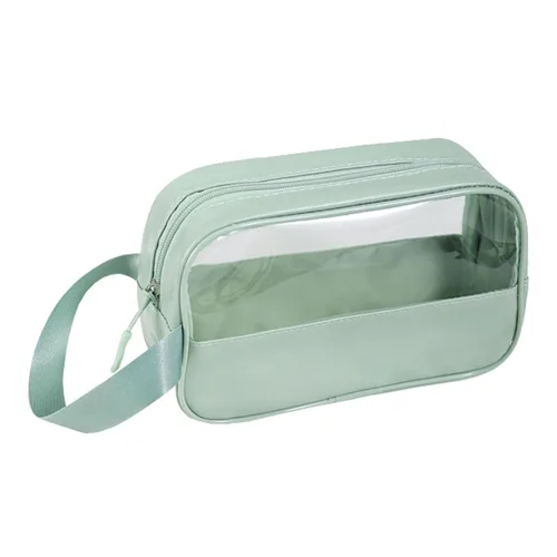 Vista 7 de Neceser de viaje bolsa de lavado impermeable portátil organizador de accesorios de viaje, Negro