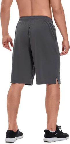 Vista 4 de DEVOROPA Men's Athletic Basketball Shorts Loose-Fit Performance Sports Workout Shorts Zipper Pockets