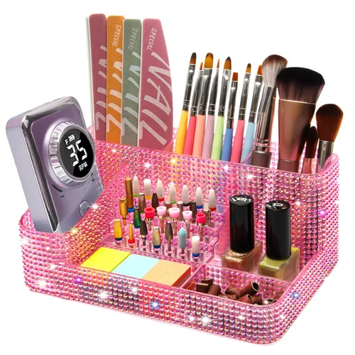 Vista 12 de CGBE Organizador para brocas de taladro de uñas, organizador de 28 agujeros para brocas de uñas, organizador profesional de herramientas para uñas
