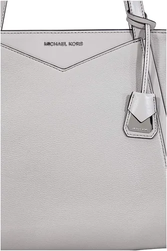 Vista 4 de MICHAEL Michael Kors Whitney - Bolso pequeño de cuero con guijarros, Gris (Pearl Grey), 38F8CHMS3L
