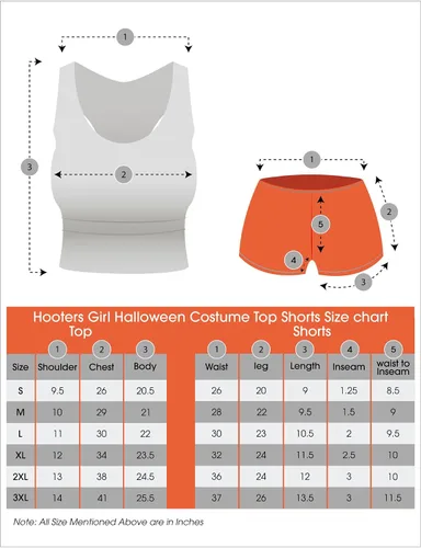 Vista 5 de Hooters - Pantalones cortos y calcetines para disfraz de Halloween para niña