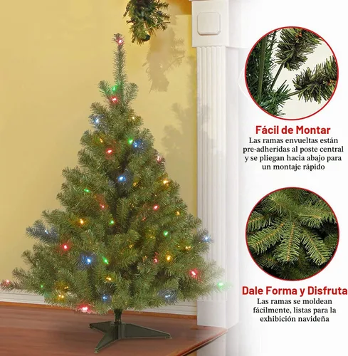 Vista 4 de Nacional Árbol 4 foot Kincaid Spruce árbol con 100 luces de Multicolor (kcdr-40rlo-s)