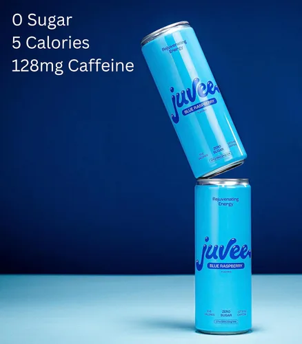 Vista 3 de Juvee Bebida energética rejuvenecedora, latas de 12 onzas, paquete de 12, sin azúcar, 128 mg de cafeína natural por lata, cero azúcar, baja