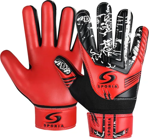 Vista 11 de SPORIA Guantes de portero para jóvenes con doble protección para la muñeca, guantes de fútbol para niños, material de látex antideslizante, guantes