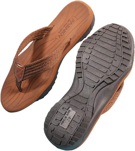 Vista 6 de Husmeu Sandalias de verano para hombre, sandalias de playa para hombre, antideslizantes, cómodas, con soporte de arco, sandalias de tanga, zapatos