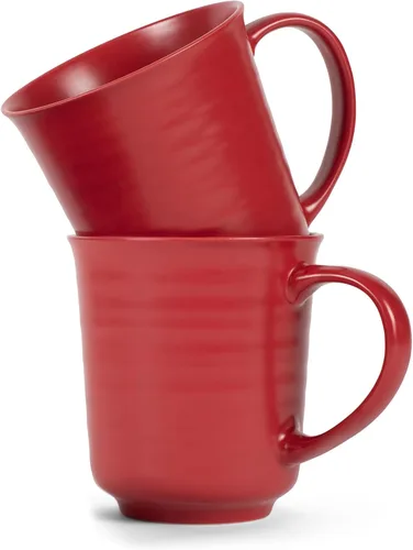 Vista 8 de Elanze Designs Tazas de café de cerámica de 17 onzas con acabado esmaltado mate marrón, paquete de 2