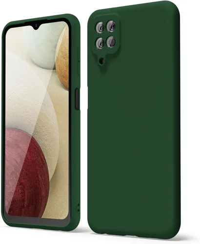 Vista 40 de oakxco Funda para teléfono Samsung Galaxy A12 con agarre de silicona líquida, linda delgada fina suave cubierta de gel de goma TPU lisa para mujeres