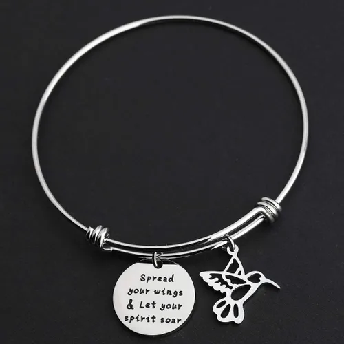 Vista 5 de HOLLP - Pulsera de abalorios para amantes de los pájaros y los pájaros, para extender tus alas y dejar que tu espíritu se despierte