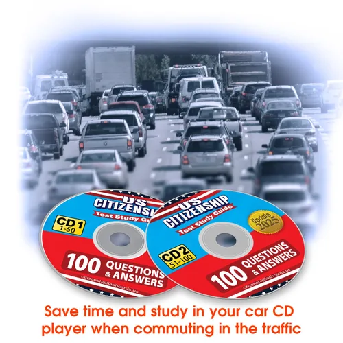 Vista 4 de US Citizenship Test Study Guide 20 Audio -2 Discs- Official 100 Uscis - 100 Questions and Answers Usa Naturalization Civic Question